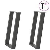Konsolinio stalo kojos, U formos, 2 vnt., antracito spalvos, 38x(72-73) cm, plienas