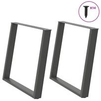 Valgomojo stalo kojos, U formos, 2 vnt., antracito spalvos, 100x(72-73) cm, plienas