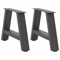Kavos staliuko kojelės, A formos, 2 vnt., antracito spalvos, 50x(30-31) cm, plienas