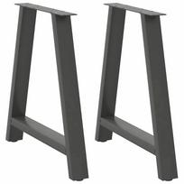 Valgomojo stalo kojos, 2 vnt., antracito spalvos, 70x(72-73) cm, plienas, A formos