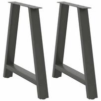 Valgomojo stalo kojos, 2 vnt., antracito spalvos, 80x(72-73) cm, plienas, A formos