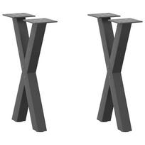 Kavos staliuko kojelės, 2 vnt., antracito spalvos, 28x(42-43) cm, plienas