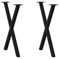 Valgomojo stalo kojos, X formos, 2 vnt., juodos, 50x(72-73) cm, plienas