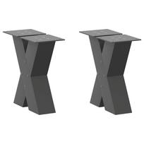 Kavos staliuko kojelės, 2 vnt., antracito spalvos, 30x(30-31) cm, plienas