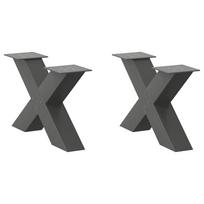 Kavos staliuko kojelės, 2 vnt., antracito spalvos, 50x(30-31) cm, plienas