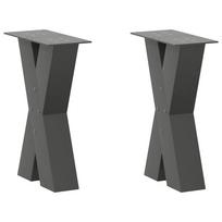 Kavos staliuko kojelės, 2 vnt., antracito spalvos, 38x(42-43) cm, plienas