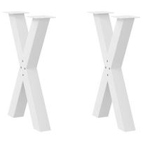 Valgomojo stalo kojos, X formos, 2 vnt., baltos, 50x(72-73) cm, plienas