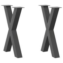 Valgomojo stalo kojos, 2 vnt., antracito spalvos, 60x(72-73) cm, plienas
