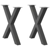 Valgomojo stalo kojos, X formos, 2 vnt., antracito spalvos, 70x(72-73) cm, plienas