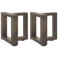 Kavos staliuko kojelės, 2 vnt., juodos, 30x25x(30-31) cm, plienas