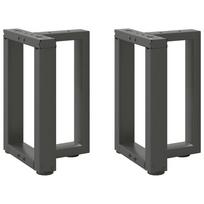 Kavos staliuko kojelės, 2 vnt., antracito spalvos, 28x25x(42-43) cm, plienas
