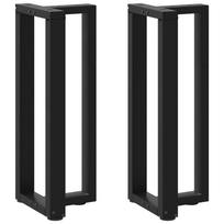 Konsolinio staliuko kojelės, T formos, 2 vnt., juodos, 25x28x(72-73) cm, plienas