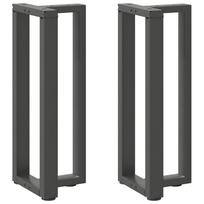 Konsolinio stalo kojos, T formos, 2 vnt., antracito spalvos, 25x28x(72-73) cm, plienas