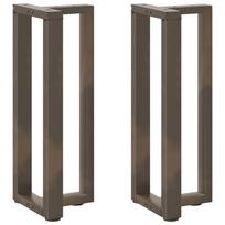 Konsolinio staliuko kojelės, T formos, 2 vnt., juodos, 38x25x(72-73) cm, plienas