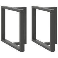 Valgomojo stalo kojos, T formos, 2 vnt., antracito spalvos, 70x35x(72-73) cm, plienas