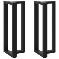 Baro stalo kojos, T formos, 2 vnt., juodos, 40x35x(100-101) cm, plienas