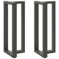 Baro stalo kojos, T formos, 2 vnt., antracito spalvos, 40x35x(100-101) cm, plienas