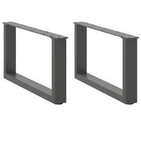 Kavos staliuko kojelės, 2 vnt., antracito spalvos, 60x(30-31) cm, plienas
