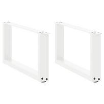 Kavos staliuko kojelės, 2 vnt., baltos, 70x(30-31) cm, plienas, U formos