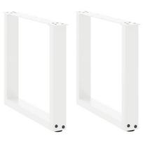 Kavos staliuko kojelės, 2 vnt., baltos, 50x(42-43) cm, plienas, U formos