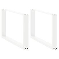 Kavos staliuko kojelės, 2 vnt., baltos, 70x(42-43) cm, plienas, U formos