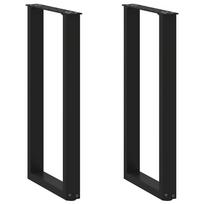 Konsolinio staliuko kojelės, U formos, 2 vnt., juodos, 38x(72-73) cm, plienas