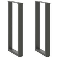 Konsolinio stalo kojos, U formos, 2 vnt., antracito spalvos, 38x(72-73) cm, plienas