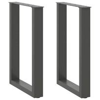 Valgomojo stalo kojos, U formos, 2 vnt., antracito spalvos, 50x(72-73) cm, plienas