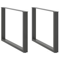 Valgomojo stalo kojos, U formos, 2 vnt., antracito spalvos, 100x(72-73) cm, plienas