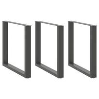 Valgomojo stalo kojos, 3 vnt., antracito spalvos, 80x(72-73) cm, plienas, U formos