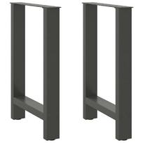Valgomojo stalo kojos, antracito spalvos, 2 vnt., 60x(72-73) cm, plienas