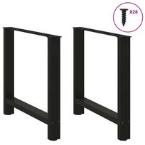 Valgomojo stalo kojos, juodos, 2 vnt., 70x(72-73) cm, plienas