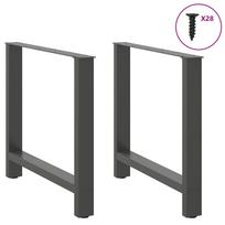 Valgomojo stalo kojos, antracito spalvos, 2 vnt., 70x(72-73) cm, plienas