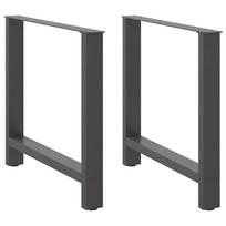 Valgomojo stalo kojos, antracito spalvos, 2 vnt., 80x(72-73) cm, plienas
