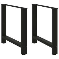Valgomojo stalo kojos, juodos, 2 vnt., 80x(72-73) cm, plienas