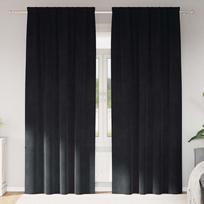 Užtemdymo užuolaidos 2 pcs Juoda 140 x 245 cm Aksomas