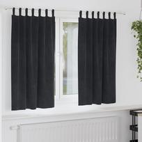 Užtemdymo užuolaidos 2 pcs Juoda 140 x 175 cm Aksomas