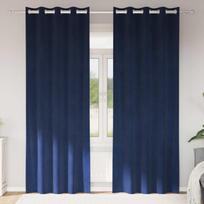 Užtemdymo užuolaidos 2 pcs Tamsiai mėlyna 140 x 225 cm Aksomas