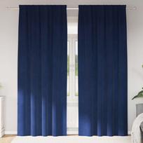 Užtemdymo užuolaidos 2 pcs Tamsiai mėlyna 140 x 225 cm Aksomas