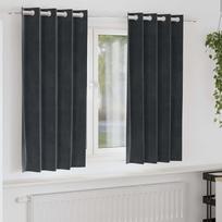 Užtemdymo užuolaidos 2 pcs Tamsiai pilka 140 x 175 cm Aksomas