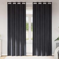 Užtemdymo užuolaidos 2 pcs Tamsiai pilka 140 x 225 cm Aksomas