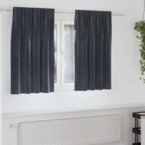 Užtemdymo užuolaidos 2 pcs Tamsiai pilka 140 x 140 cm Aksomas