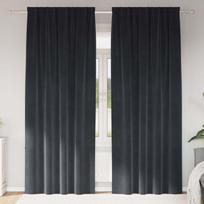 Užtemdymo užuolaidos 2 pcs Tamsiai pilka 140 x 225 cm Aksomas