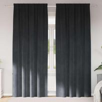 Užtemdymo užuolaidos 2 pcs Šviesiai pilka 140 x 245 cm Aksomas