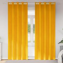 Užtemdymo užuolaidos 2 pcs Garučių geltona 140 x 260 cm Aksomas