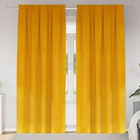 Užtemdymo užuolaidos 2 pcs Garučių geltona 140 x 260 cm Aksomas