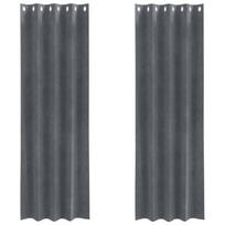 Užtemdymo užuolaidos 2 pcs Šviesiai pilka 140 x 260 cm Aksomas