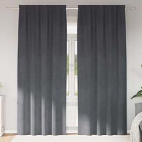 Užtemdymo užuolaidos 2 pcs Šviesiai pilka 140 x 245 cm Aksomas