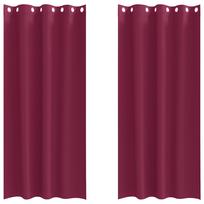 Užuolaidos su žiedais, blokuojančios šviesą 2 pcs Vyno raudona