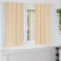 Užuolaidos su žiedais, blokuojančios šviesą 2 pcs Kreminė